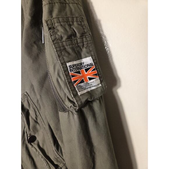 SUPERDRY Military Issue Bomber Rookie Edition Green Zip Pockets Mens Sz L - Picture 3 of 13